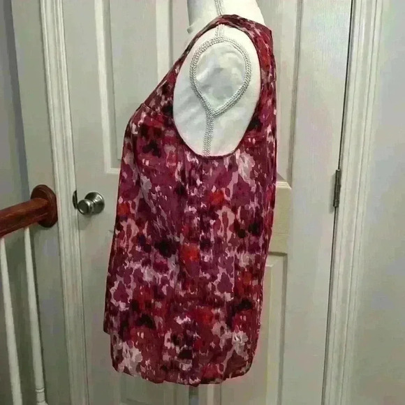 Ann Taylor Loft Sleeveless Tank Purple, Pink & White Women’s Size M 100% Cotton - Picture 7 of 13